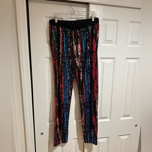 Kendall + Kylie Multicolor Sequin Joggers (Size Medium)